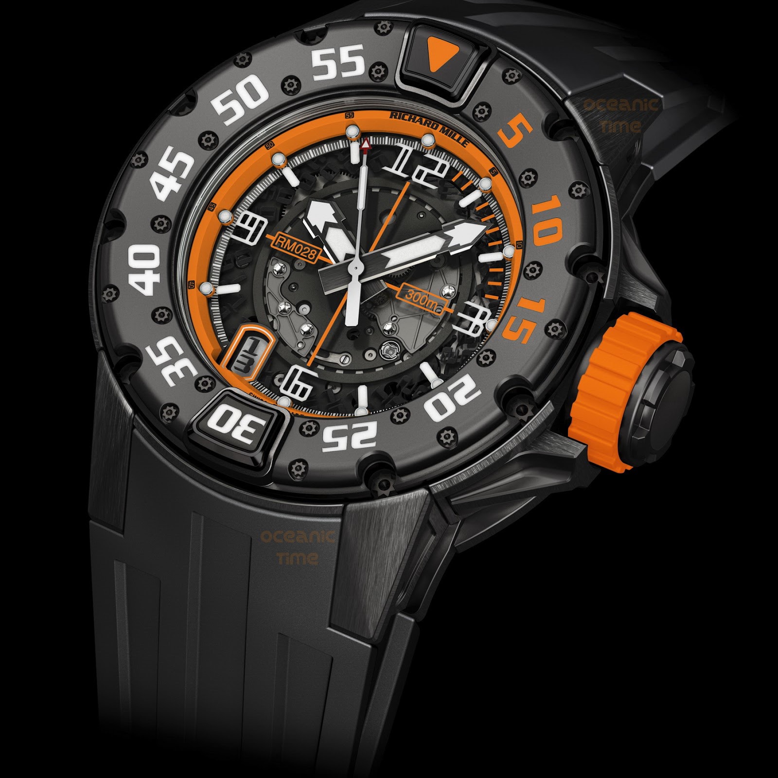 Replica Richard Mille RM 028 Diver Orange Flash Black Titanium Watch Replica Richard Mille RM 028 Diver Orange Flash Black Titanium Watch